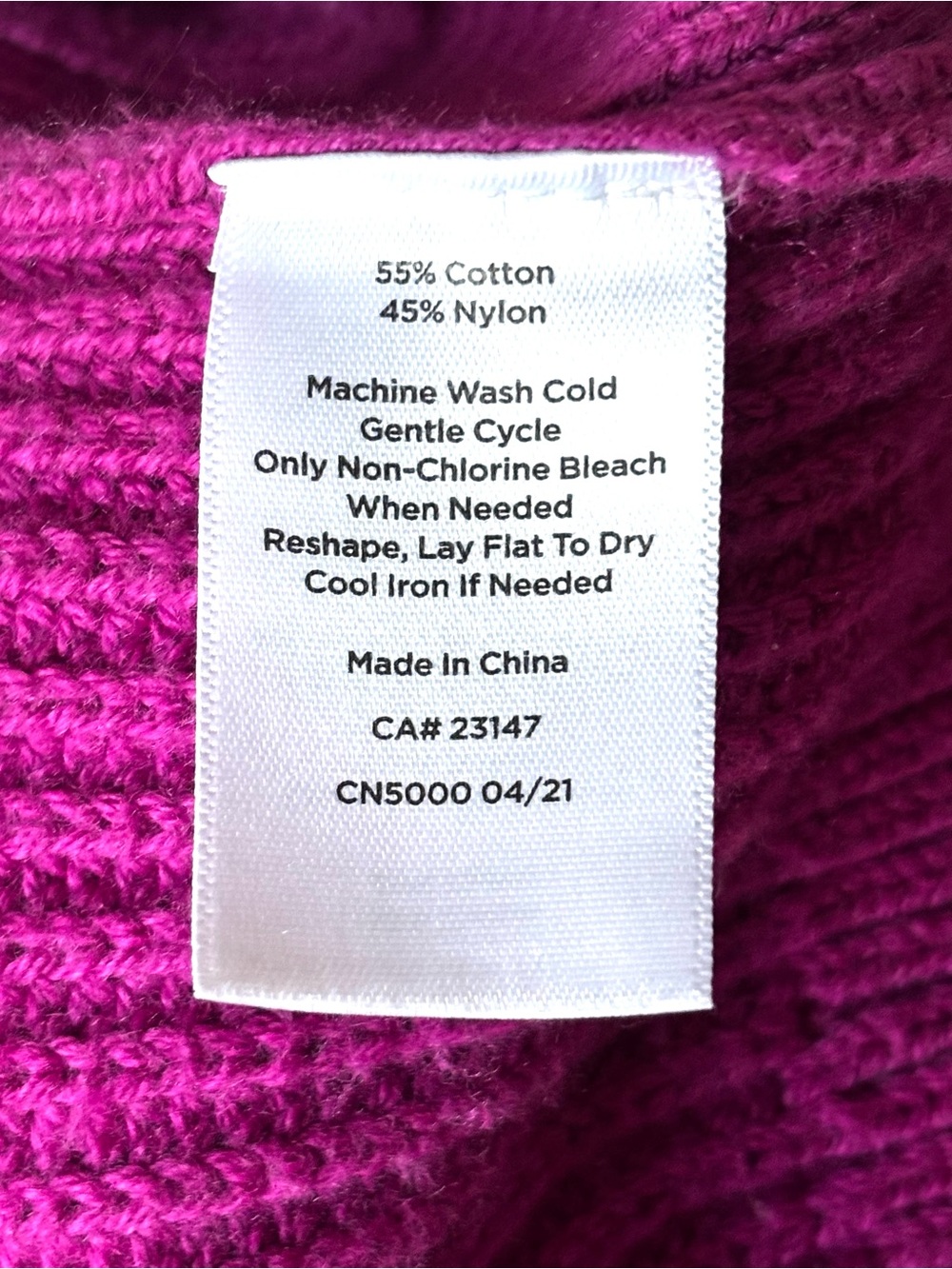 Talbots Shaker Stitch V-Neck Cardigan Magenta Size 1XP - Picture 5 of 5